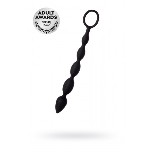Анальная цепочка Toyfa A-toys М, силикон, черный, 27,6см
