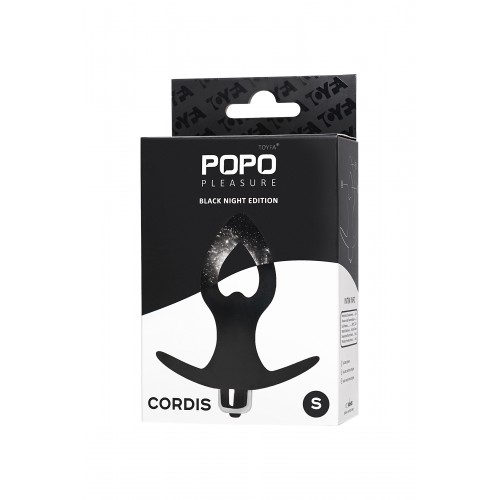 Анальная вибровтулка-расширитель POPO Pleasure by TOYFA Cordis S, силикон, черная, 10 см, Ø 4 см