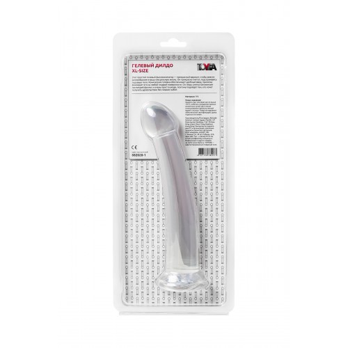 Нереалистичный фаллоимитатор Jelly Dildo XL Toyfa Basic, TPE, прозрачный, 22 см