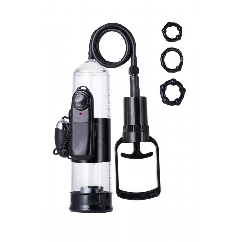 Помпа для пениса TOYFA A-Toys с вибрацией, PVC, чёрный, 22,8 см