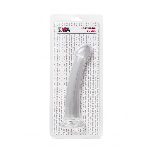 Нереалистичный фаллоимитатор Jelly Dildo XL Toyfa Basic, TPE, прозрачный, 22 см