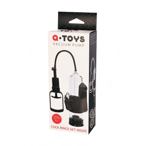 Помпа для пениса TOYFA A-Toys с вибрацией, PVC, чёрный, 22,8 см