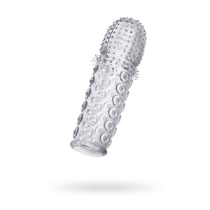 Насадка рельефная TOYFA, TPE , прозрачный, 13,5 см (иной угол)