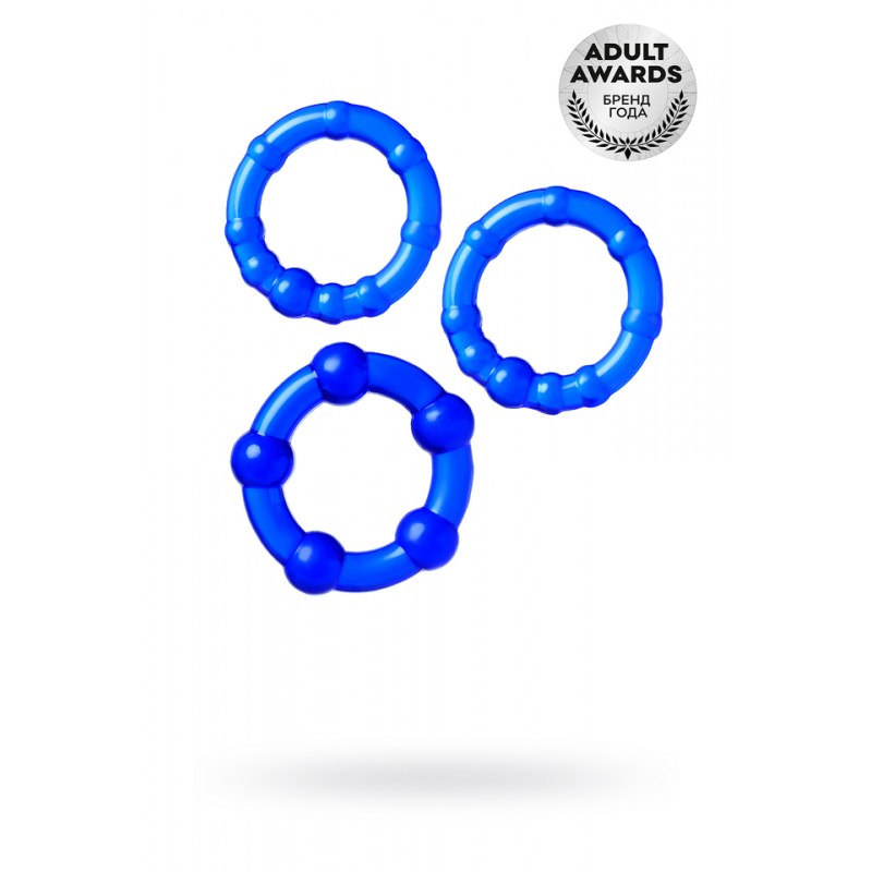 Набор колец TOYFA A-toys, TPE, Синий, Ø 3,5/3/2 см