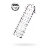 Насадка на пенис TOYFA A-Toys  , TPR, Прозрачный, 15,3 см (рельефная)