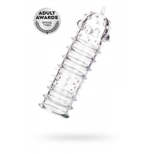 Насадка на пенис TOYFA A-Toys  , TPR, Прозрачный, 15,3 см (рельефная)