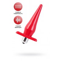 Анальная втулка Black & Red by TOYFA с вибрацией, влагостойкая, TPE, красная, 12,7 см, Ø 3 см