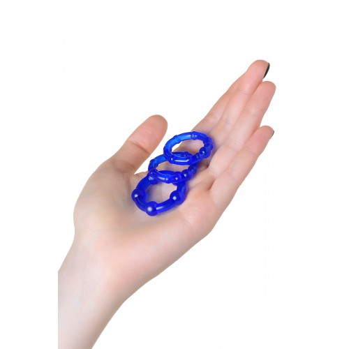 Набор колец TOYFA A-toys, TPE, Синий, Ø 3,5/3/2 см