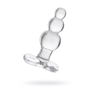 Анальная втулка Sexus Glass, стекло, прозрачная, 10,5 см, Ø 3,5 см (иной угол)