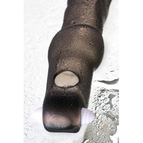 Насадка ToyFa XLover, для увеличения размера с вибрацией,TPE, черная прозрачная, 19,4 см