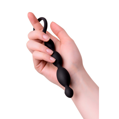 Анальная цепочка Toyfa A-toys S, силикон, черный, 19,5см