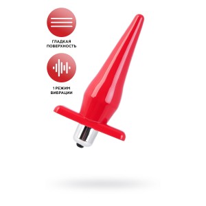 Анальная втулка Black & Red by TOYFA с вибрацией, влагостойкая, TPE, красная, 12,7 см, Ø 3 см Анальная втулка Black & Red by TOYFA с вибрацией, влагостойкая, TPE, красная, 12,7 см, Ø 3 см (иной угол)