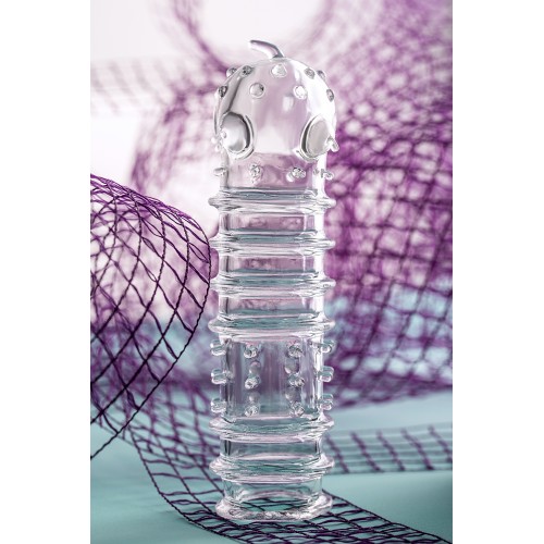 Насадка на пенис TOYFA A-Toys  , TPR, Прозрачный, 15,3 см (рельефная)