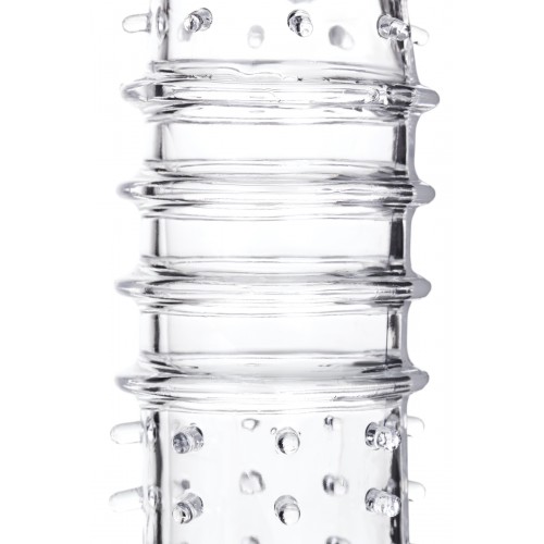 Насадка на пенис TOYFA A-Toys  , TPR, Прозрачный, 15,3 см (рельефная)