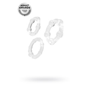 Набор колец TOYFA A-toys, Силикон, Прозрачный, Ø 3,5/3/2 см (иной угол)