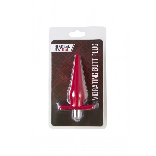 Анальная втулка Black & Red by TOYFA с вибрацией, влагостойкая, TPE, красная, 12,7 см, Ø 3 см