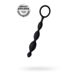 Анальная цепочка Toyfa A-toys S, силикон, черный, 19,5см (иной угол)