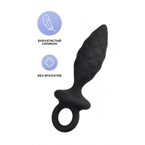 Анальная пробка Erotist Strob S - size, силикон, черная, 11,7 см