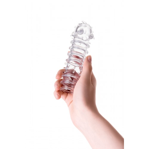 Насадка на пенис TOYFA A-Toys  , TPR, Прозрачный, 15,3 см (рельефная)