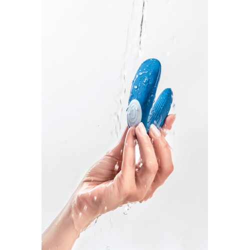Многофункциональный стимулятор для пар Satisfyer Partner Whale, силикон, голубой, 17 см.