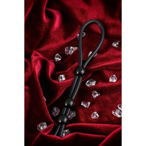 Лассо на пенис A-toys by TOYFA с тремя бусинами, силикон, черное, 19,5 см (иной угол)