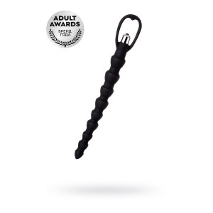 Анальная цепочка Toyfa A-toys с вибрацией, силикон, черный, 32,7см (иной угол)