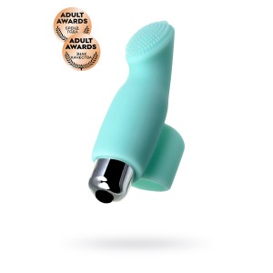 Вибронасадка на палец для клиторальной стимуляции JOS BLISS, силикон, мятная, 9 см (иной угол)