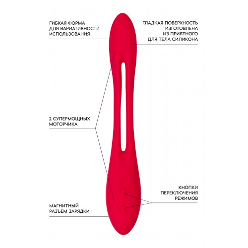 Многофункциональный вибратор для пар с гибкой основой Satisfyer Elastic Joy Red