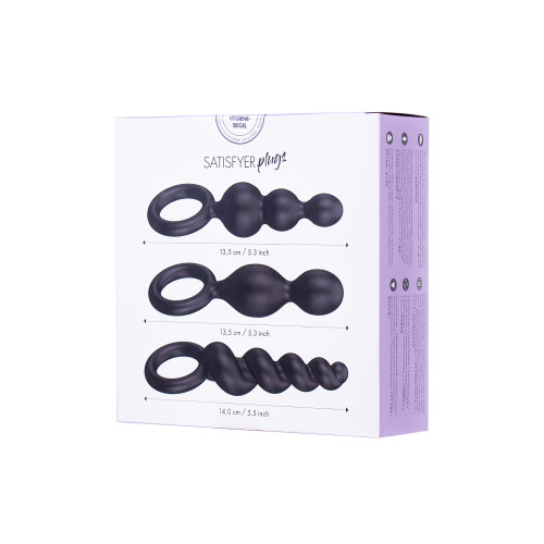 Набор черных анальных шариков Satisfyer Plugs 