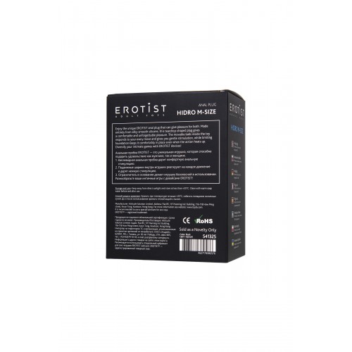 Анальная втулка Erotist Hidro M, силикон, чёрный, 10,5 см