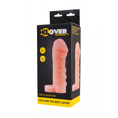 Насадка ToyFa XLover Increase+ для увеличения размера, реалистичная, с кольцом, TPR, телесный 16 см