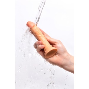 Анальный фаллоимитатор, PVC, телесный, 14 см (иной угол)