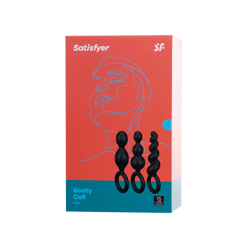 Набор черных анальных шариков Satisfyer Plugs 