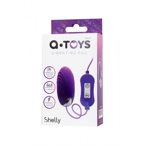 Виброяйцо с пультом управления TOYFA A-Toys Shelly,силикон, фиолетовый