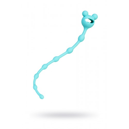 Анальная цепочка ToDo by Toyfa Froggy, силикон, голубая, 27,4 см, Ø 1,4 см