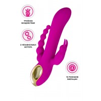 Тройной вибратор A-Toys by TOYFA TRINNY, силикон, фиолетовый, 21,5 см