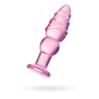 Анальная втулка Sexus Glass, стекло, розовая, 13,5 см, Ø 4 см