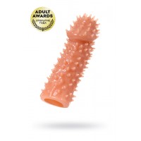 Насадка KOKOS  с дополнительной стимуляцией, реалистичная,TPR, телесный, 12.7 см с пупырышками