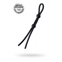 Лассо на пенис A-toys by TOYFA с двумя бусинами, силикон, черное, 19,5 см