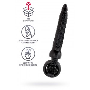 Насадка на пенис, PVC, черная, 24 см