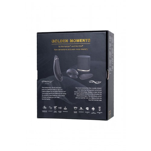 Набор стимуляторов для пар Golden Moments Wonamizer Premium + We-Vibe Chorus, золотистый