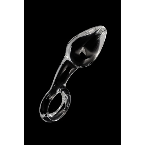 Анальная втулка Sexus Glass, стекло, прозрачная, 14,5 см, Ø 4 см с кольцом