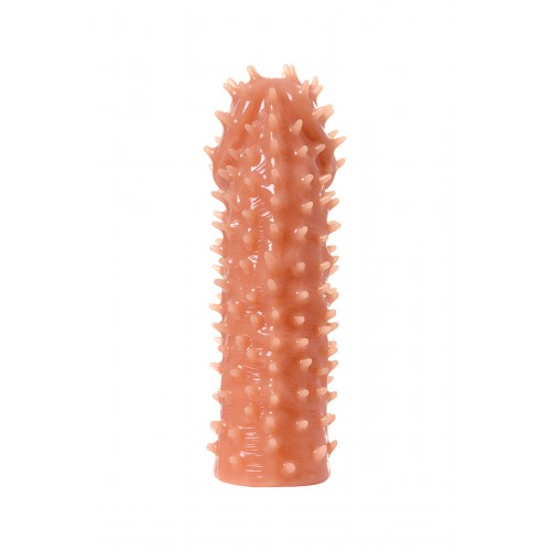 Насадка KOKOS  с дополнительной стимуляцией, реалистичная,TPR, телесный, 12.7 см с пупырышками