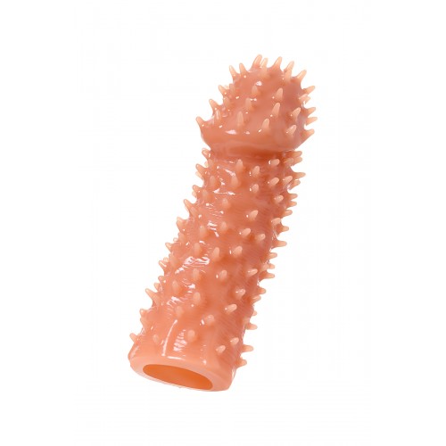 Насадка KOKOS  с дополнительной стимуляцией, реалистичная,TPR, телесный, 12.7 см с пупырышками