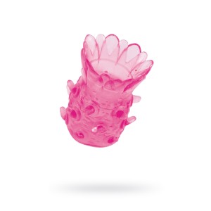 Насадка рельефная TOYFA,  TPE, розовый, 5 см (иной угол)