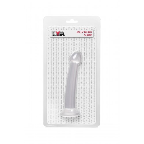 Нереалистичный фаллоимитатор Jelly Dildo S Toyfa Basic, TPE, прозрачный, 15,5 см