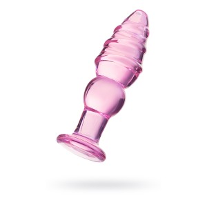 Анальная втулка Sexus Glass, стекло, розовая, 13,5 см, Ø 4 см (иной угол)