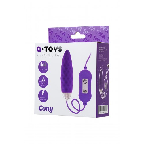 Виброяйцо с пультом управления TOYFA A-Toys Cony, силикон, фиолетовый
