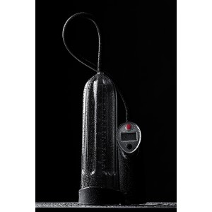 Помпа для пениса Sexus Men Expert, полуавтоматическая, с манометром, ABS пластик, чёрная, 27 см, Ø 7 см (иной угол)