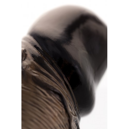 Насадка Toyfa XLover, для увеличения размера с кольцом и вибрацией, TPE, черная прозрачная, 14.5 см